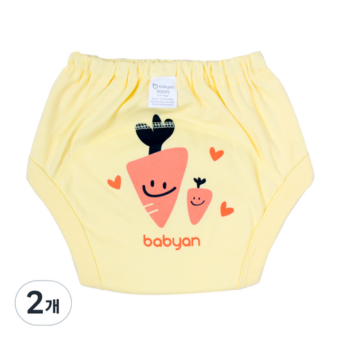 베이비앙 배변훈련팬티 3중방수, 당근, 2개