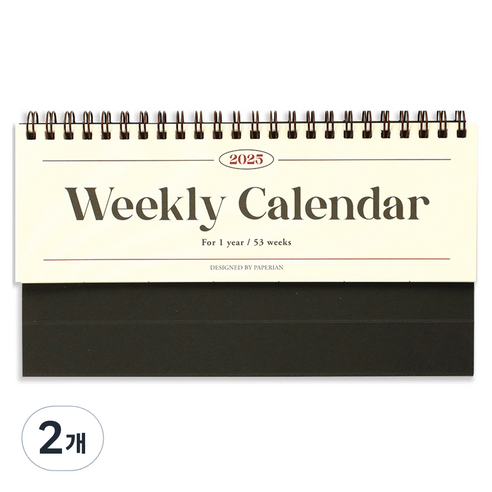 페이퍼리안 2025년 리마인드 위클리 데스크 캘린더, 투명, 2개