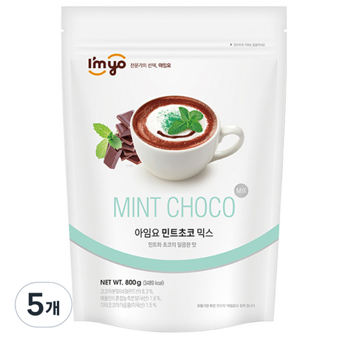 아임요 민트초코 믹스 파우더, 800g, 5개, 1개입