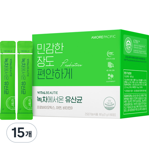 바이탈뷰티 녹차에서온 유산균 60P, 60g, 15개