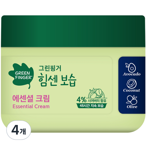 그린핑거 힘센보습 에센셜 크림, 300g, 4개