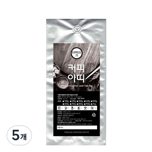 커피아띠 EXPRESS 70 분쇄 커피, 프렌치프레소, 500g, 5개