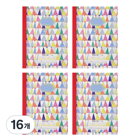 헬로우모리스 꼬깔 10칸 노트 초등1-2, 혼합색상, 16개