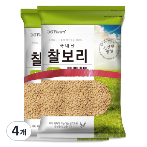 대구농산 건강한밥상 국산 찰보리쌀, 4kg, 4개