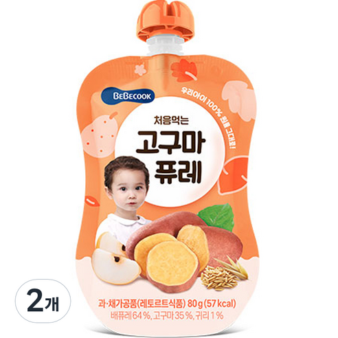 베베쿡 처음먹는 고구마 퓨레, 2개