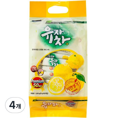 자연생각 유자차, 20g, 50개입, 4개