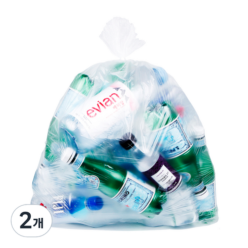 [국내생산] 담다 쓰레기용 비닐봉투 투명 300p, 40L, 2개