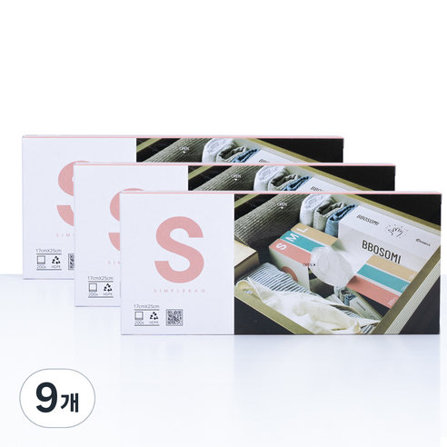 담다 수납이 간편한 뽑아쓰는 위생백 소형 200p, 소(S), 200개입, 9개