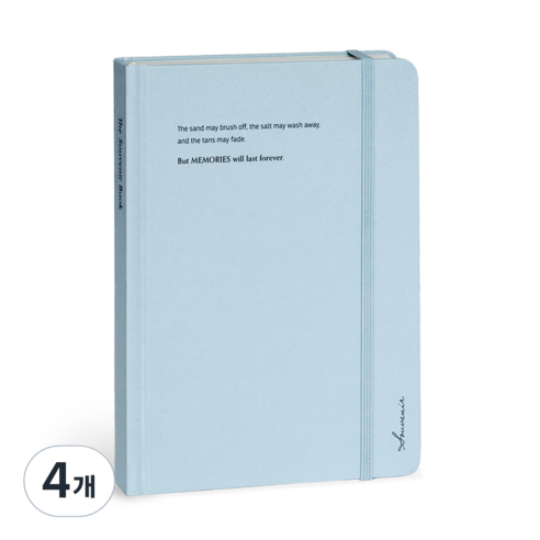 아이코닉 수베니어 B6 밴드 양장노트 라인, 03 Soft blue, 4개
