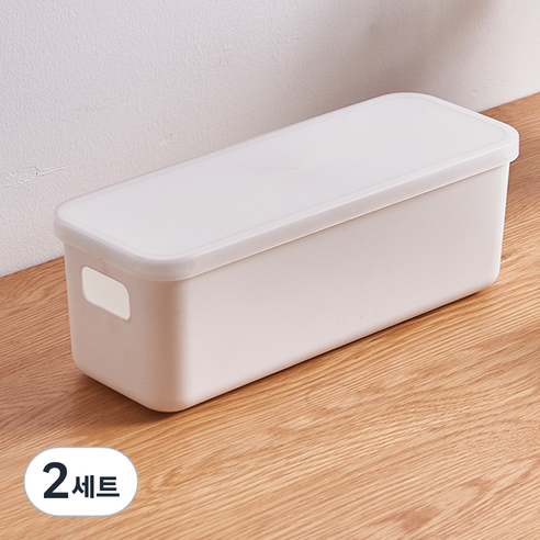 비투윈 편리한 기타 수납 정리용품 + 뚜껑 세트, 화이트2, 2세트