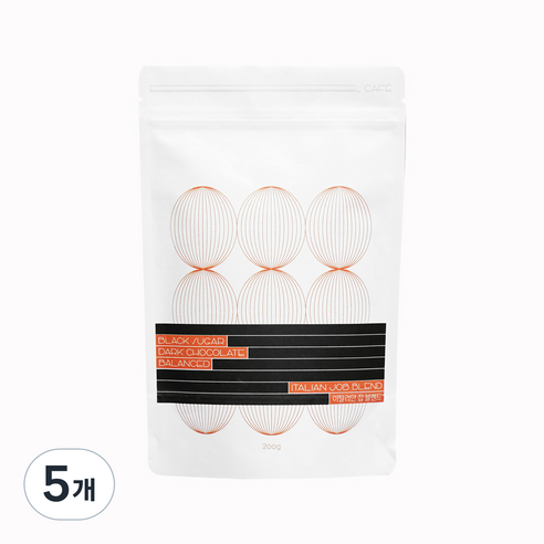 엘카페 이탈리안잡 에스프레소 블렌드 원두, 5개, 200g, 홀빈(분쇄안함)