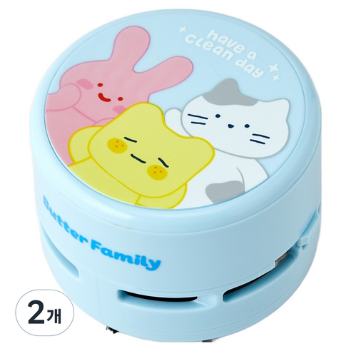 모던하우스 버터샵 버터패밀리 데스크 먼지 청소기, 블루, 2개