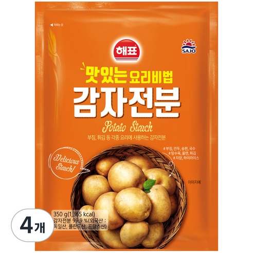 해표 감자전분, 350g, 4개