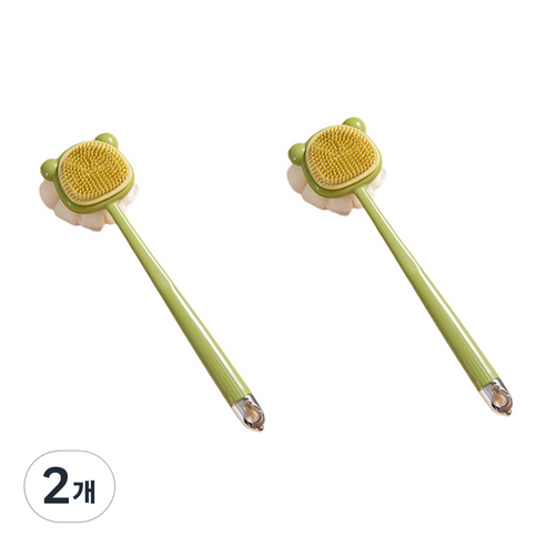 알로데 더블사이드 클리닝 샤워브러쉬, TYPE07 그린(실리콘), 2개입, 2개