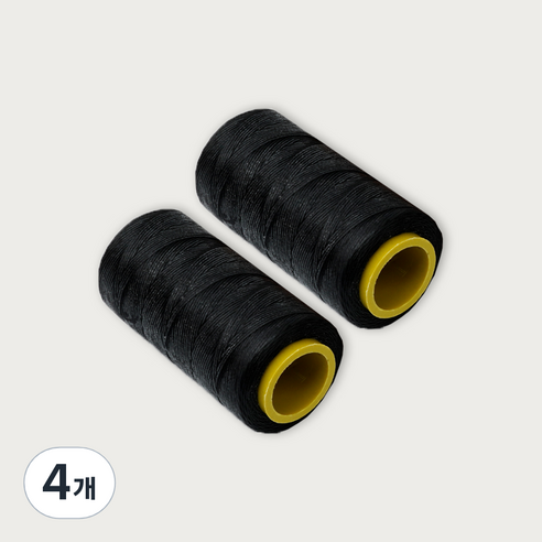 가죽공예 왁스실 초사용 1mm x 220m, 블랙, 4개