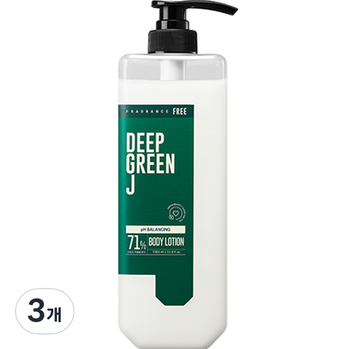 제이숲 딥그린제이 어성초 약산성 바디로션, 3개, 1000ml