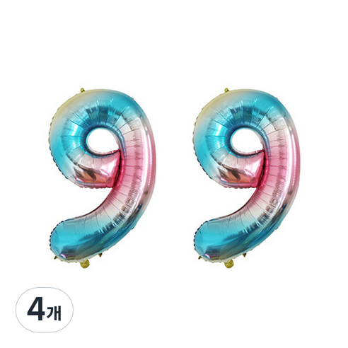 윰스 로즈쿼츠세레니티 디지털 숫자풍선 81cm, 숫자9, 4개