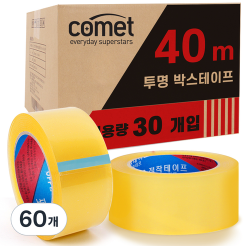 코멧 투명 박스테이프 40M * 48mm, 60개