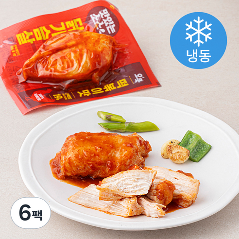 오쿡 맛있는 소스 닭가슴살 떡볶이맛 (냉동), 100g, 6팩