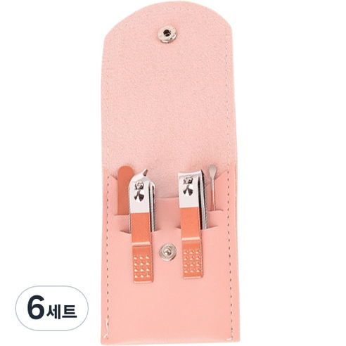 H리빙 접이식 가죽 가방 + 휴대용 손톱깎이 4종 세트 핑크, 6세트