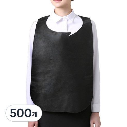 웰프런 일회용 부직포 위생 앞치마, 블랙, 500개