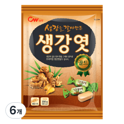 청우식품 갈아만든 생강엿, 200g, 6개