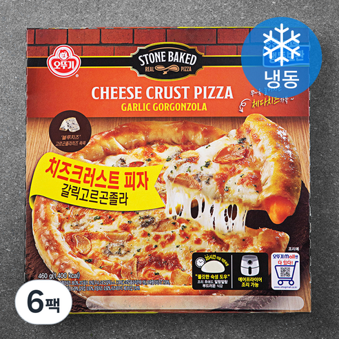 오뚜기 치즈크러스트 피자 갈릭 고르곤졸라 (냉동), 460g, 6팩