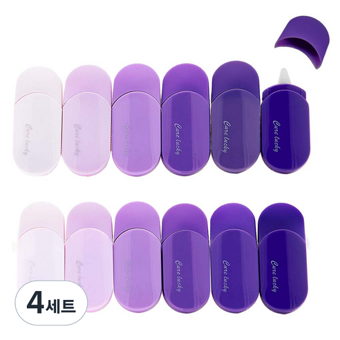 다다 바이올렛 그라데이션 수정테이프 6종 x 2p 세트, 혼합색상, 8세트