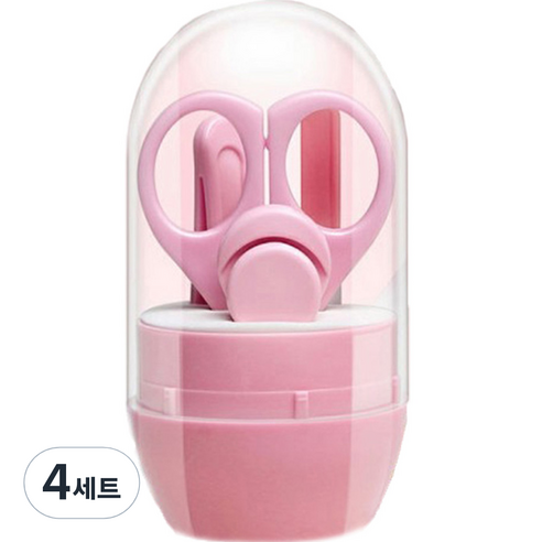 블루마켓 손톱관리 깎이 세트, 4세트, 핑크