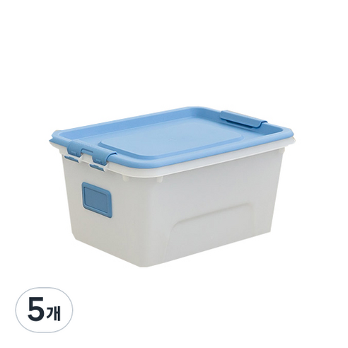 리빙숲 스퀘어 리빙박스, 블루, 24L, 5개