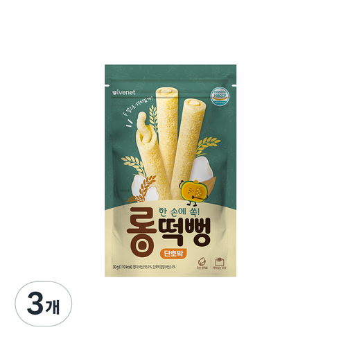 아이배냇 유아용 롱떡뻥 단호박 30g, 단호박맛, 3개