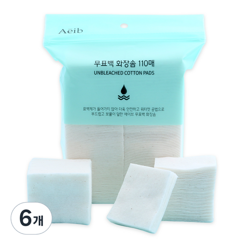 에이브 화장솜 스펀지타입, 110개입, 6개