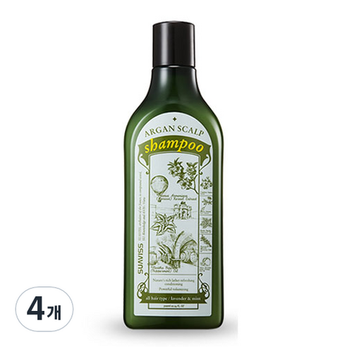 수아비스 아르간 두피케어 샴푸, 300ml, 4개