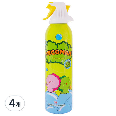 예꼬맘 버블펀 촉감목욕놀이 바디클렌저 청포도향, 200ml, 4개