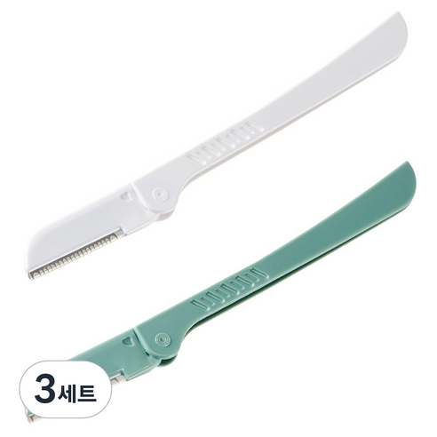 더페이스샵 데일리 뷰티툴즈 눈썹 수정칼 2단 2p, 흰색, 초록색, 3세트