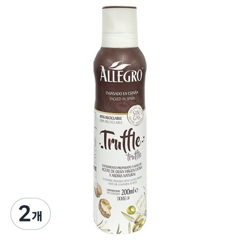 ALLEGRO 엑스트라 버진 올리브 오일 트러플향, 2개, 200ml