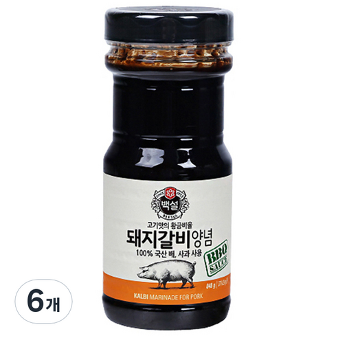 백설 돼지갈비 양념, 840g, 6개