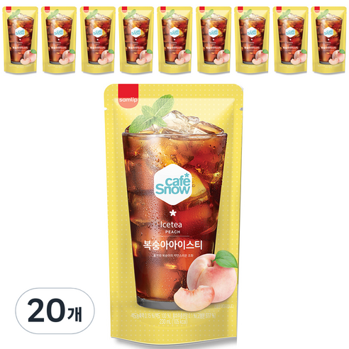 카페스노우 복숭아 아이스티, 230ml, 20개