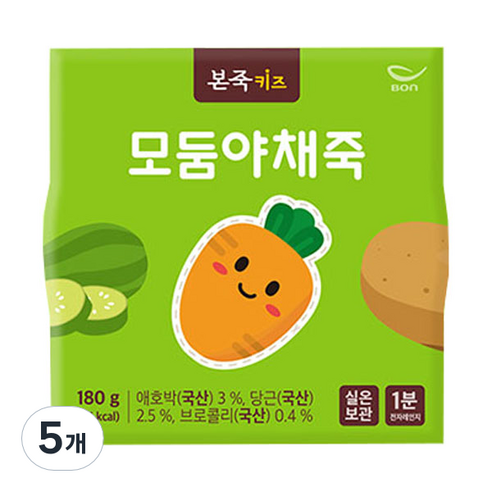 본죽 키즈 모둠 야채죽 180g