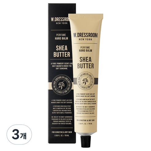 더블유드레스룸 시어버터 퍼퓸 핸드 밤 파우더, 75ml, 3개