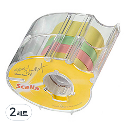 스칼라 메모테이프 10mm 3종 + 18mm, 10mm(노랑, 핑크, 그린), 18mm(노랑), 2세트