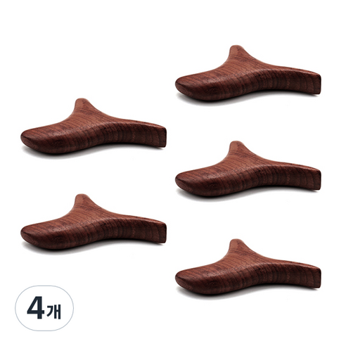 블럭마트 심플 나무 괄사 5p, 브라운, 4개