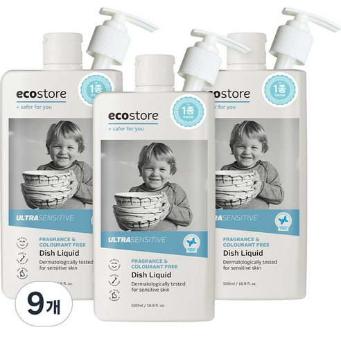 에코스토어 주방세제 겸 젖병세정제 무향, 500ml, 9개