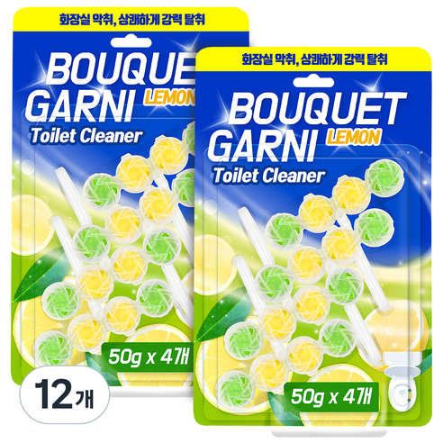부케가르니 퍼펙트 클린 변기세정제 프레쉬 레몬, 200g, 12개