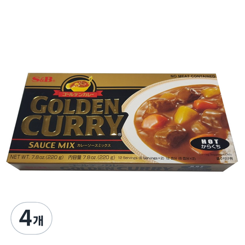 에스앤비 에스비 골든카레 매운맛, 220g, 4개