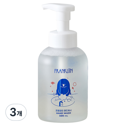 FRANKLIIN 프랭클린 핸드워시 거품형, 무향, 500ml, 3개