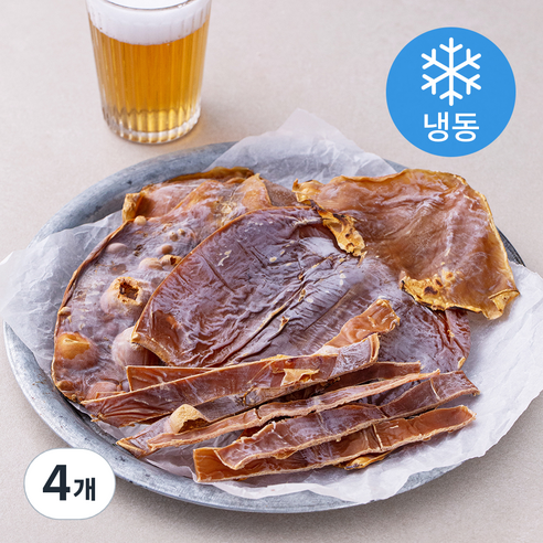 해맑은푸드 마른오징어 몸통 5미 (냉동), 250g(소), 4개