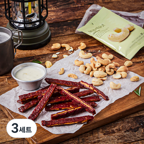 건어물학교 간편 간식 치즈 육포 30g x 2봉 + 볶음 캐슈넛 30g x 3봉 세트, 3세트