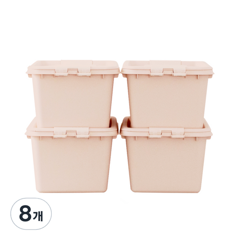 리빙숲 온도 리빙박스 24L, 클레이핑크, 8개