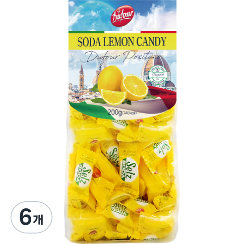 듀포 포지타노 소다 레몬 캔디, 200g, 6개